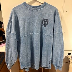 Spirit Jersey EUC Walt Disney World Blue Mineral Acid Wash Oversized Sz S 24"PTP
